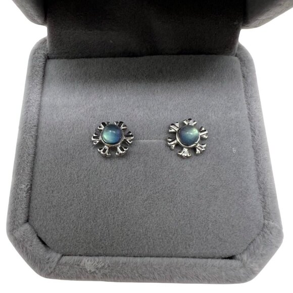 Labradorite Shiny Snowflake Earrings Jewelry Gemstone accessories Sterling - Picture 5 of 8